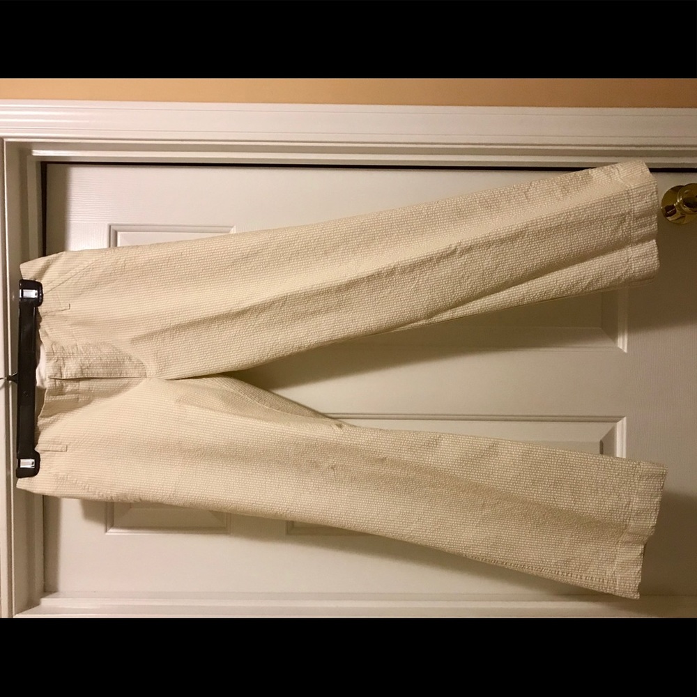 Banana Republic Khaki Seersucker Trouser Size 8